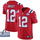 Nike Patriots 12 Tom Brady Red 2019 Super Bowl LIII Vapor Untouchable Limited Jersey,baseball caps,new era cap wholesale,wholesale hats